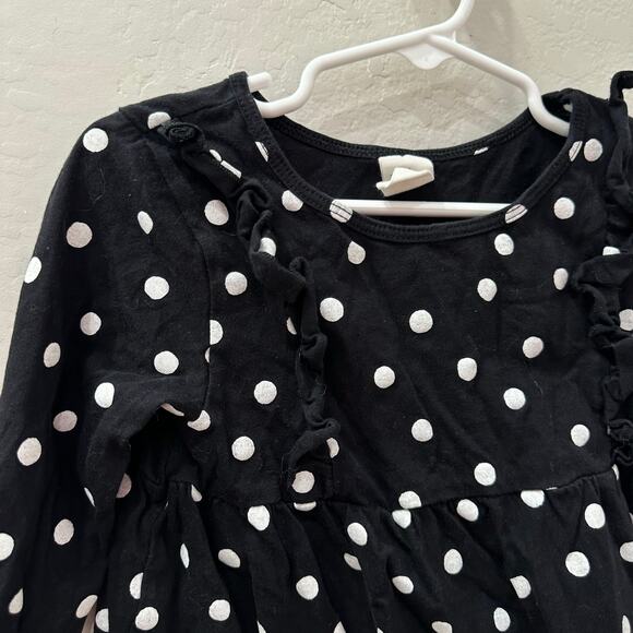 H&M Black & White Polka Dot Ruffle Long Sleeve Dress - Picture 3 of 6